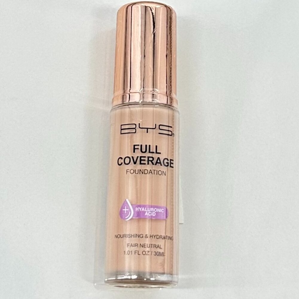 NEW! BYS Full Coverage Foundation Hyaluronic Acid Fair Neutral Nourishing & Hydr